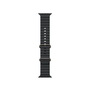 Used Apple Men’s Watch Band—49mm Black Ocean Band - Natural Titanium Finish